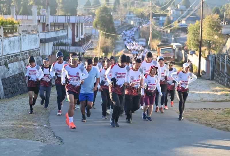 Runners at the start line of a previous Assam Rifles Half Marathon